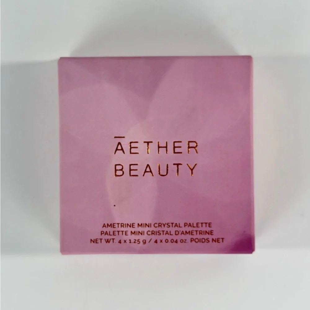 ATHR Aether Beauty Ametrine Mini Crystal Eyeshadow Quad Palette Mauve Rose New
